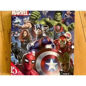 Men's 6-12 Marvel 15 Days of Socks Advent Calendar 15pk NWB
